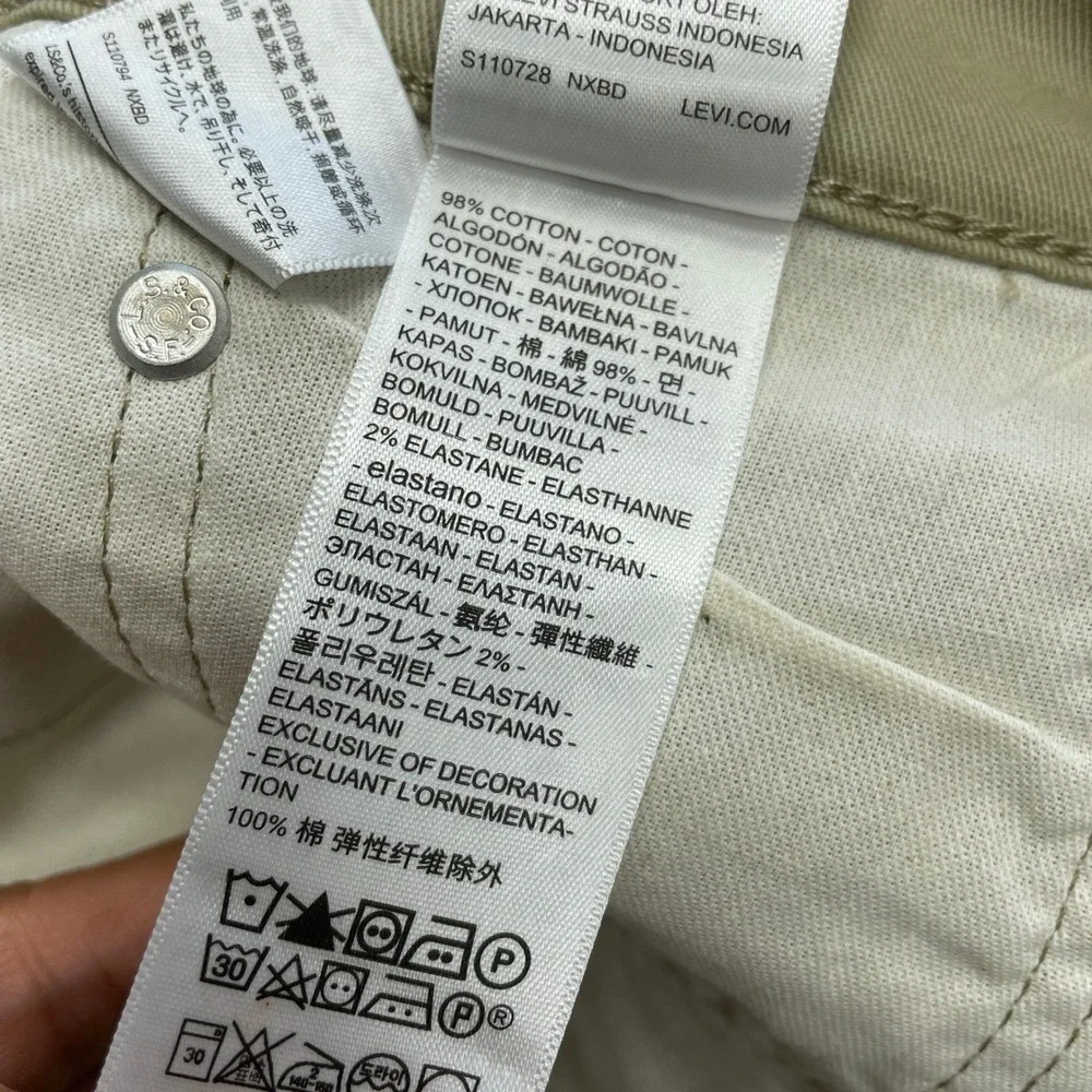 NEW Levi's 514 Men's 30x30 Straight Twill Pants Khaki Stretch